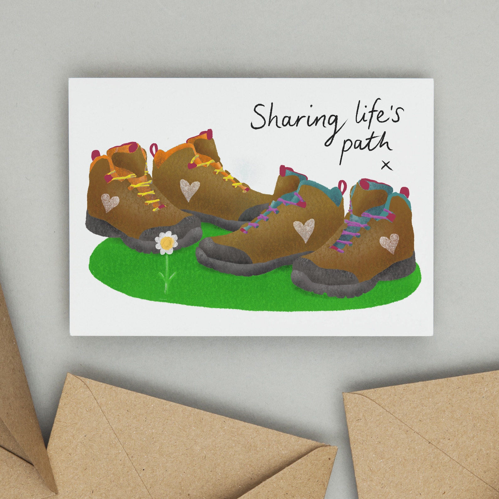 Walking Boots Anniversary Card sharing Life's Etsy UK