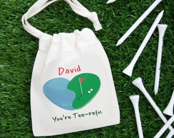 Personalised Golf Tee Bag - funny golf gift - Birthday gift / Valentine's day gift for him - best golfer / golfing gift - husband birthday