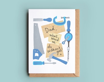 Funny Woodworking Father's Day Card: DIY Carpenter Dad Birthday