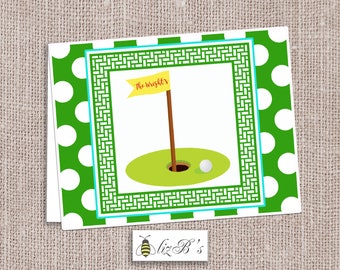 Golf Stationery,  Golf Notecards, Augusta Golf Note Cards, Personalized Golf Stationery, Printable Stationery Golf Lover