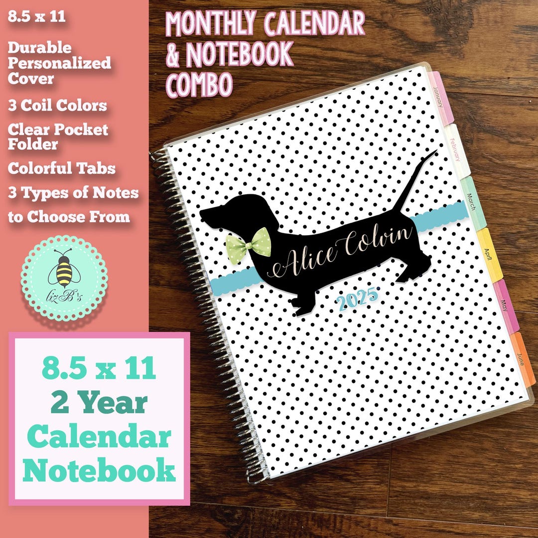 20252026 2 YEAR Monthly Calendar & Notebook Calendar Notebook Dot