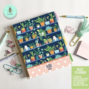 2025-2026 Personalized Daily Planner in Plant Lover |  | Custom Daily Calendar