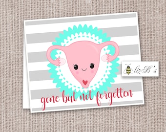 Hysterectomy CARD- Get Well Soon Card- Happy UTERUS-  Instant Download- Surgery Gift- Hospital Gift