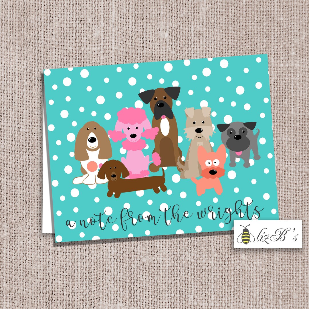 Dog Lover Personalized Stationery// Family Stationery// Notecards
