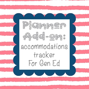 TEACHER PLANNER- Add-on- Accommodations Tracker