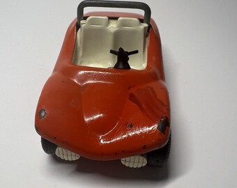 Vtg Tiny Tonka Pressed Steel Fun Buggy #55340 Orange Red Dune Buggy USA 1970s
