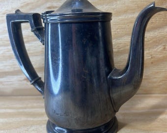 Antique 1934 Art Deco International Silver Co Coffee Pot - Pioneer Press 16oz