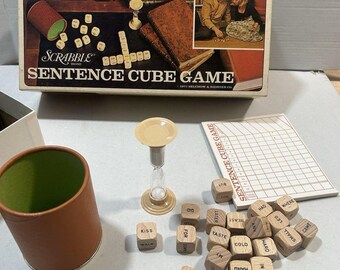 Vintage 1971 Scrabble Sentence Cube Dice Game Selchow & Righter Co.