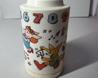 Vintage 1981 Johnson Johnson Rhythm Roller Baby Rattle Toy - Numbers & Animals