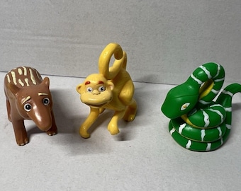 Go Diego Go Monkey Animal Figure Lot of 3 2005 Viacom Mattel