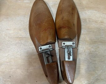Vintage Frank Brothers Wooden Adjustable Shoe Trees Lasts Mens Sz 9A USA