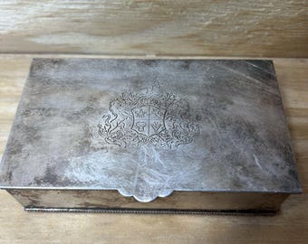 Antique E.G. Webster Silver Plate Cigarette Box - St. Paul Pioneer Press Award