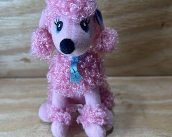 Vintage Rare Pink Poodle Plush Birthday Express Mini Stuffed Dog Party Favor HTF