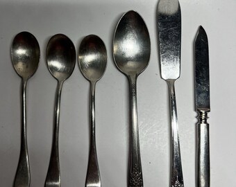 Vintage Mixed Lot 6 Wm Rogers Silverplate Flatware Windsor Daisy Butter Knife