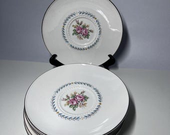 Set of 6 Vintage Harmony House Mount Vernon Hall China Bread Plates 5.5 Gold