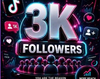 Get over 3,000 real TikTok followers | Instant profile growth |Safe and permanent delivery | Increase your reach, engagement, and visibility