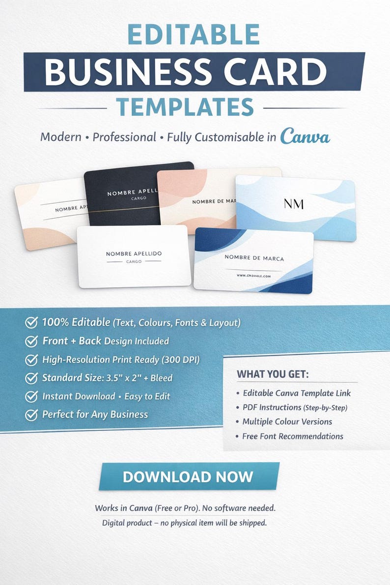 15 Editable Canva Card Templates | Instant Download | Printable ...