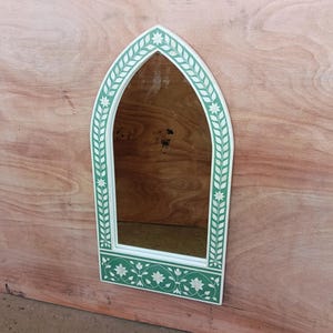 Handgefertigt in Indien Holzknochen Inlay Spiegelrahmen - Wanddekoration - Wandspiegel Als personalisiertes Geschenk