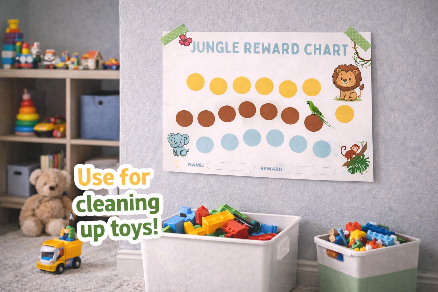 Jungle Reward Chart for Kids | Toddler Reward Chart | Behavior Chart ...