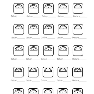 Op de afbeelding: Een witte gewichtsverlies tracker met de woorden "Loading Summer" in het roze. De tracker bevat ruimtes voor data, doelen en gewichtsmetingen, met een gele zon.