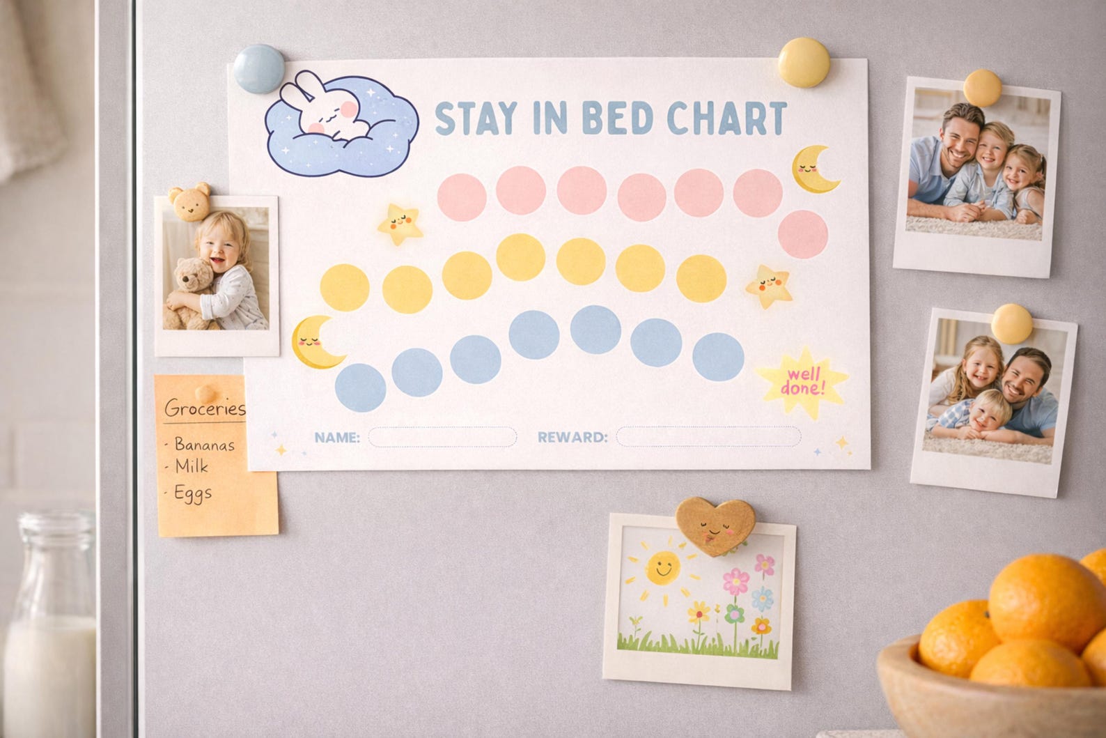Stay in Bed Chart for Kids Printable | Sleep Reward Chart | Bedtime ...