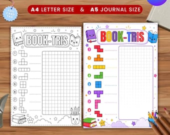 Book-tris Tracker - DRUCKBARE Journal Seite - Planer Seite - Lese Tracker - Habit Tracker - Buch Tracker - Lese Journal - Buch Journal
