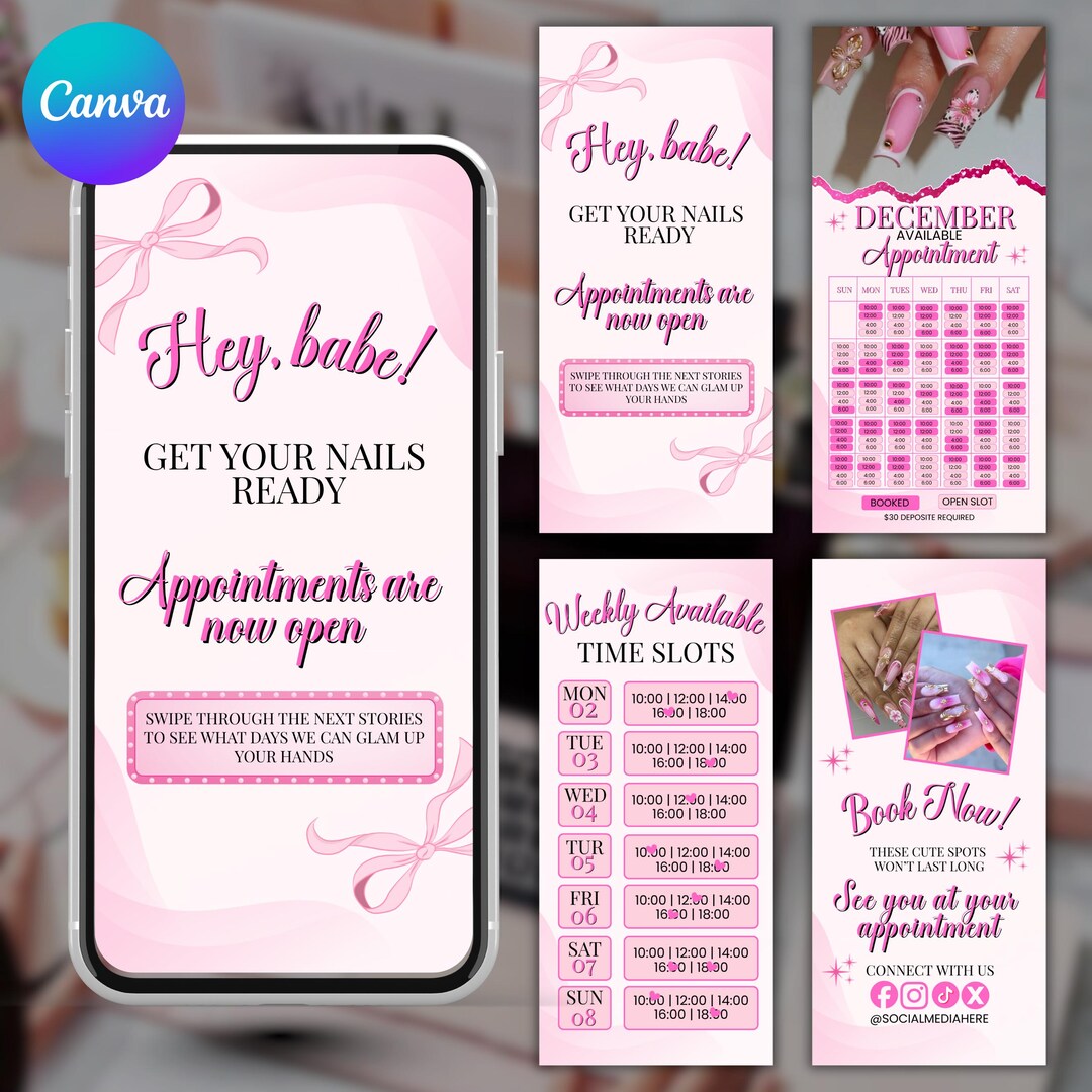 Weekly Available Appointments Template Availability Calendar Instagram