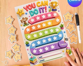 Druckbare Belohnungstabelle für Kinder Kleinkind-Ziel-Diagramm Druckbare Kinder-Routine-Diagramm Buntes Regenbogen-Verhalten Tägliches Aufgaben-Diagramm für Kleinkinder