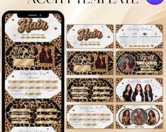 Acuity Scheduling Vorlage, Buchungswebsite für Haare, Wimpern, Nägel, Geflechte, Make-up, Schönheit, Vorlage für Buchungsrichtlinien, Acuity, Canva Editable