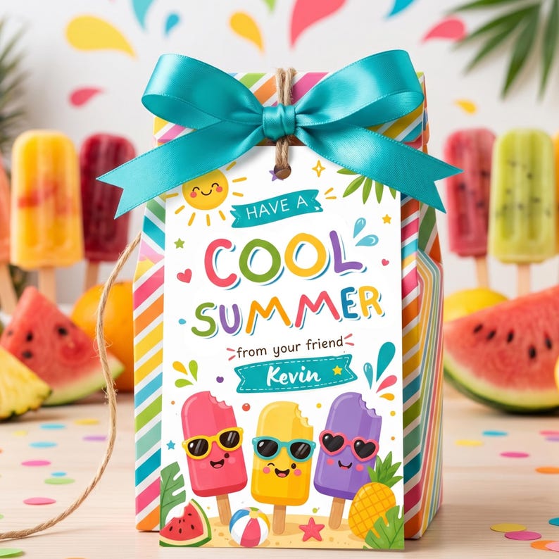 Have a Cool Summer Gift Tags End of School Year Gifts Freeze Pop Ice ...