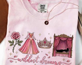 Camiseta Retro Aurora Wildest Dreams Comfort Colors, Camiseta da Bela Adormecida, Presente da Princesa Disney, Camiseta Viagem Disneyland Disney World 2026