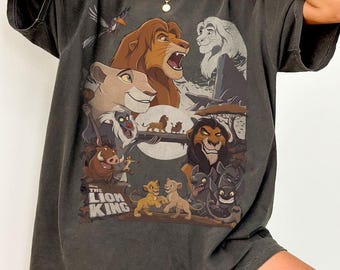 Retro Disney Lion King Comfort Colors  Shirt, Simba Timon Pumbaa Nala Mufasa Rafiki Tee, Animal Kingdom Safari Disney Family Trip Gift Shirt