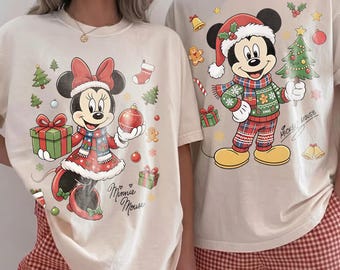Retro Mickey Minnie Christmas Shirts, Matching Couple Tees, Mickey's Very Merry Christmas Party 2026, Disney Family Trip Shirts, Disneyland