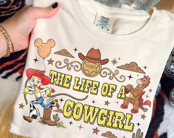 Camiseta retrô da Jessie Bullseye de Toy Story da Disney, camiseta Comfort Colors, balão do Mickey, camiseta gráfica com estética vintage do Pixar Fest, presente para ela.