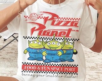 Retro Pizza Planet Toy Story Comfort Colors Shirt, Disney Aliens Tee, WDW Family Vacation Matching Apparel, Pixar Toy Story Movie Gift