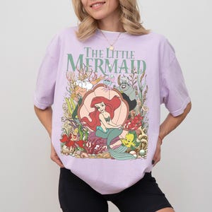 Vintage Little Mermaid Shirt, Ariel Disney Princess Tee, Princess Birthday Girl Shirt, Comfort Colors Disney Trip Shirt, Family Vacation Tee image 4