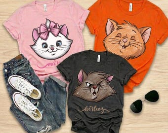 Retro Disney Aristocats Marie Berlioz Toulouse T-Shirt, Vintage Disney Halloween Costume Matching Shirt, Disneyland Vacation Girls Trip Tee