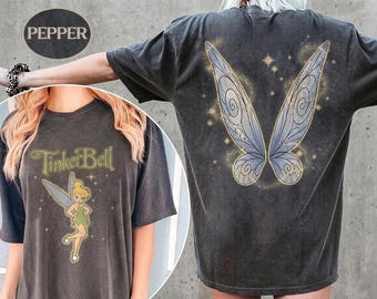 Tinker Bell Comfort Colors Shirt, Vintage Peter Pan T-shirt, Retro Disney Princess Tee, Cute Fairy Graphic Shirt, Disney Vacation Clothes