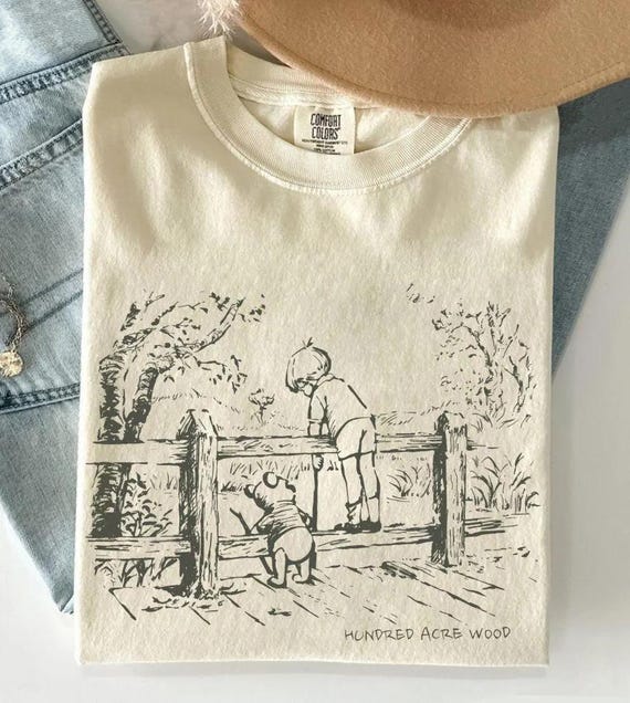 Vintage Disney Winnie the Pooh Shirt, Hundred Acre Wood Sketch, Christopher Robin Tee, Girl Trip T-Shirt, Disneyland Pooh Bear Shirt