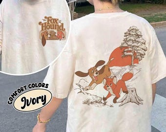 Comfort Colors Disney The Fox and the Hound 2 Sided Shirt, Tod and Copper Best Friends Tee, Retro Disney Besties Trip Top, Matching Shirt
