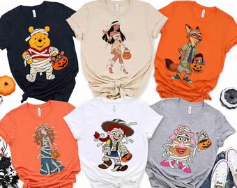Customize Halloween Disney All Characters Mummy Shirt, Mickey Friends Spooky Tee, Family Matching Group Outfit, Disney Spooky Season 2026