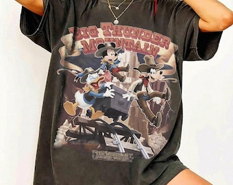 Retro Big Thunder Mountain Railroad Shirt, Disney Mickey & Friends Frontierland Ride Tee, The Wildest Ride in the Wilderness T-Shirt