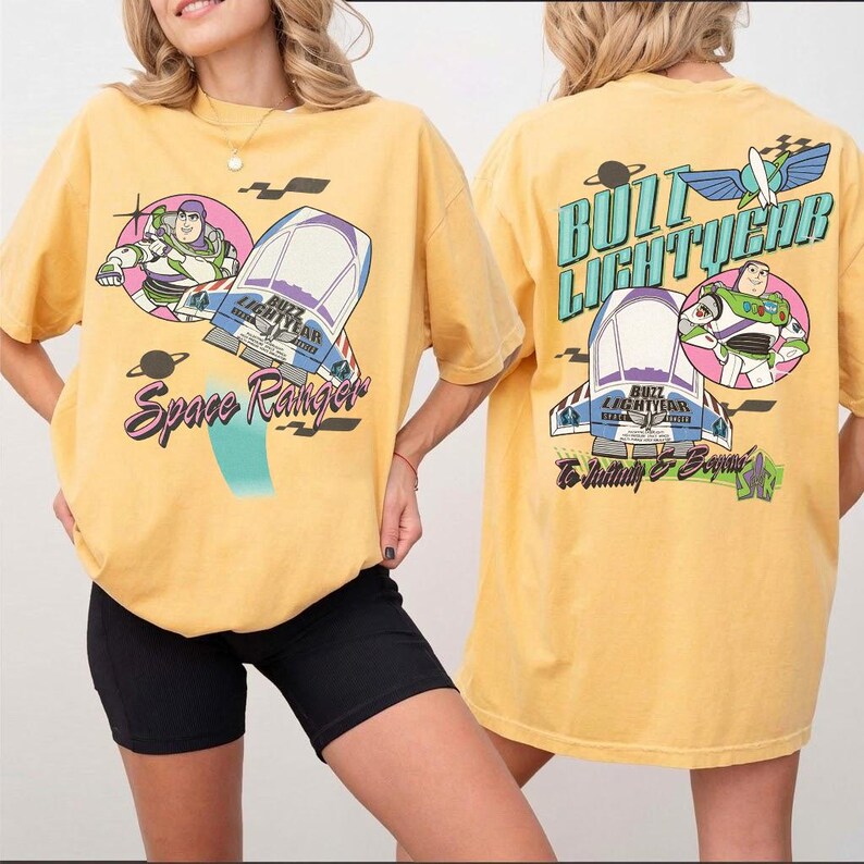 Vintage Buzz Lightyear Shirt, Retro Toy Story Space Ranger Tee, Comfort Colors To Infinity and Beyond Shirt, Pixar Disney Family Trip Gift image 5