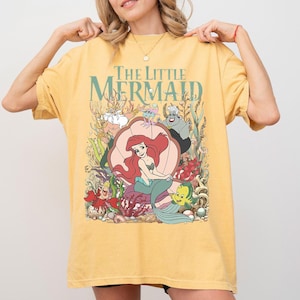 Vintage Little Mermaid Shirt, Ariel Disney Princess Tee, Princess Birthday Girl Shirt, Comfort Colors Disney Trip Shirt, Family Vacation Tee image 6