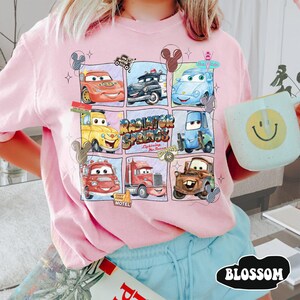 Comfort Colors Cars Shirt, Vintage Lightning McQueen Tee, Retro Radiator Springs Family Trip Shirt, Disneyland Vacation Tee, Pixar Cars Tee image 5
