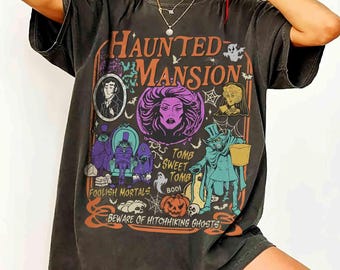 Vintage Disney Haunted Mansion Halloween Shirt, Disney Halloween Ghost Tee, Foolish Mortals Matching Tee, WDW Family Vacation Trip Tee Gift