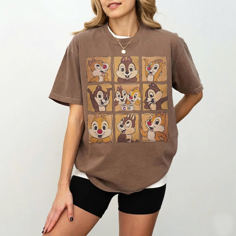 Vintage Chip N Dale Shirt, Comfort Colors Disney Tee, Double Trouble Family Matching, Animal Kingdom Trip Shirt, Disneyland Outfit image 8