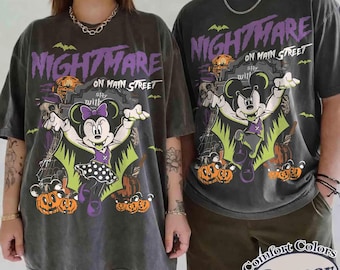 Vintage Mickey and Minnie Dracula Disney Halloween Shirt, Couple Matching Spooky Season Tee, Nightmare On Main Street, Family 2026 Trip Gift