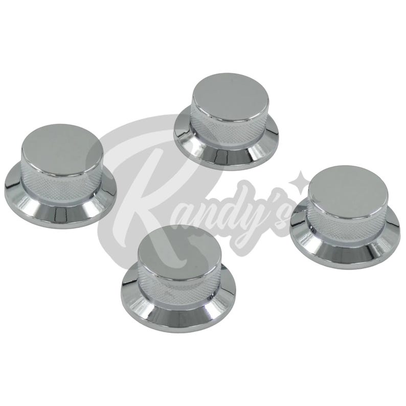 Advanced Plating Flat Top Hat Knobs (4-Pack) - Fits Gibson® Les Paul® Goddess Chrome