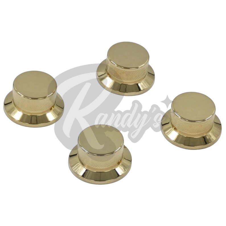 Advanced Plating Flat Top Hat Knobs (4-Pack) - Fits Gibson® Les Paul® Goddess Gold